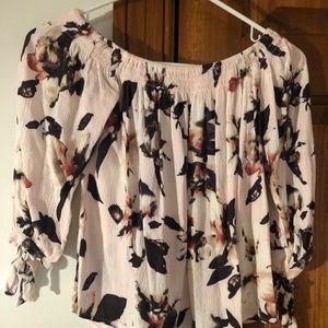 One Clothing Off the Shoulder Floral Shirt
